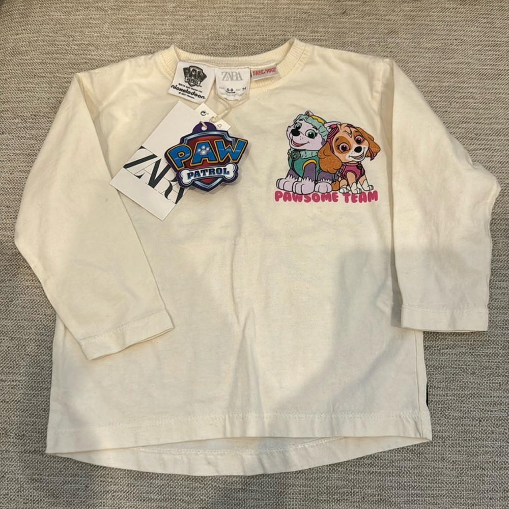 Zara paw patrol long tshirt, BNWT